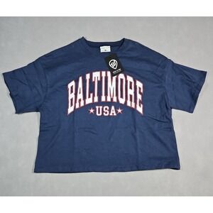 Where I'm‎ From Womens Baltimore USA Cropped Graphic T Shirt Size XS NWT